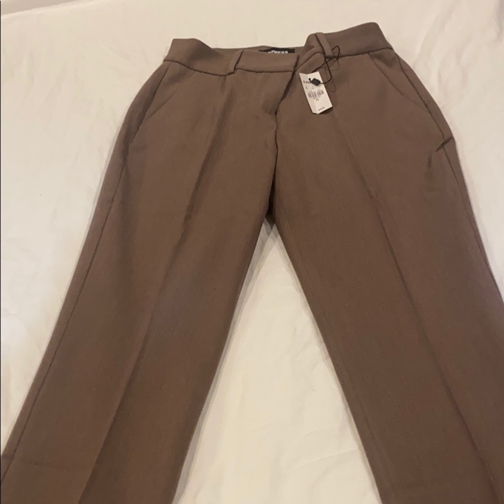 Express Columnist Barely Boot Mid Rise Dress Pants